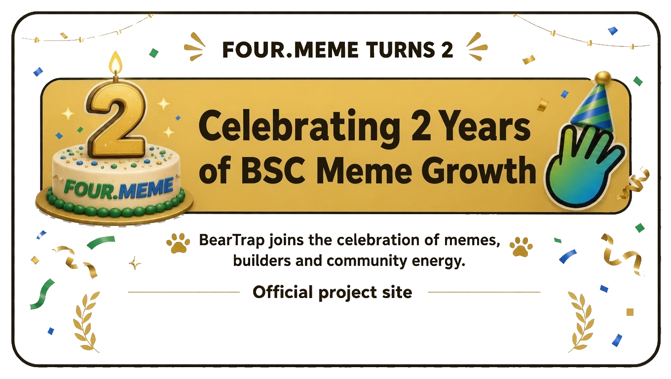 Four.Meme turns 2 celebration banner